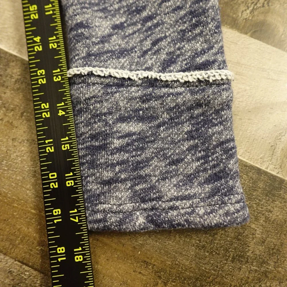 Free‎ People Denim Knit Sleeve Hoodie Jacket Women’s Medium Blue Distressed Boho - Picture 7 of 10
